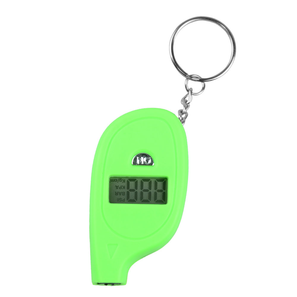 Mini Keychain Portable Digital LCD 2-150 PSI Tire Tyre Wheel Air Pressure Gauge Tester Procession Tool Tire pressure: green