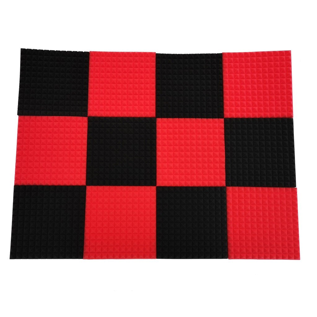 Tablero de espuma absorbente de aislamiento acústico, esponja que deja de absorber el aislamiento acústico, studio KTV, aislamiento acústico, 1 ud.: Red 