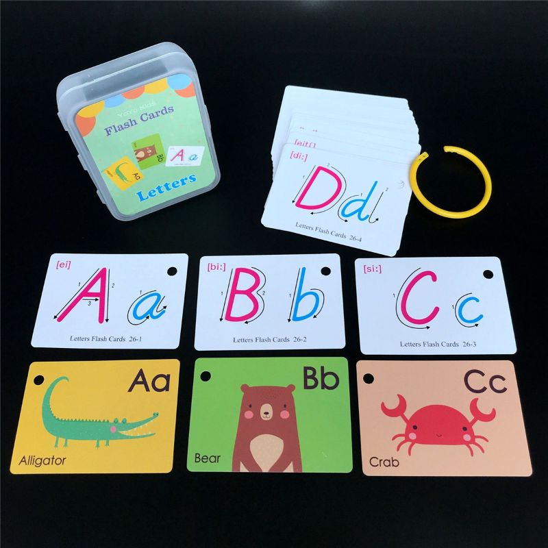 Bébé anglais apprentissage mot carte poche Flash cartes préscolaire Montessori jouets éducatifs lettres Alphabet ABC chiffres: 11