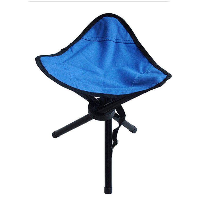 Udendørs foldbar stol stativ trekantet sammenfoldelig fiskestol til fiskeri rejser camping bærbar fiskekammer foldestol: Mørkeblå