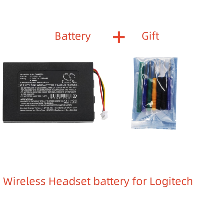 Batería de polímero de litio para auriculares inalámbricos Logitech, 3,7 V,1200mAh,G933,G533,G935,533-000132