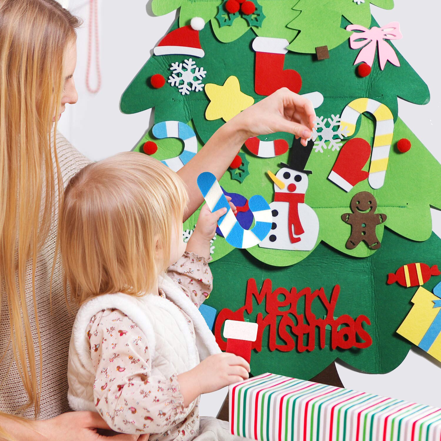 Diy Kerstboom Kinderen Speelgoed Kerstboom Kerst Ornamenten Jaar Decor Voor Thuis Voelde Kerstboom
