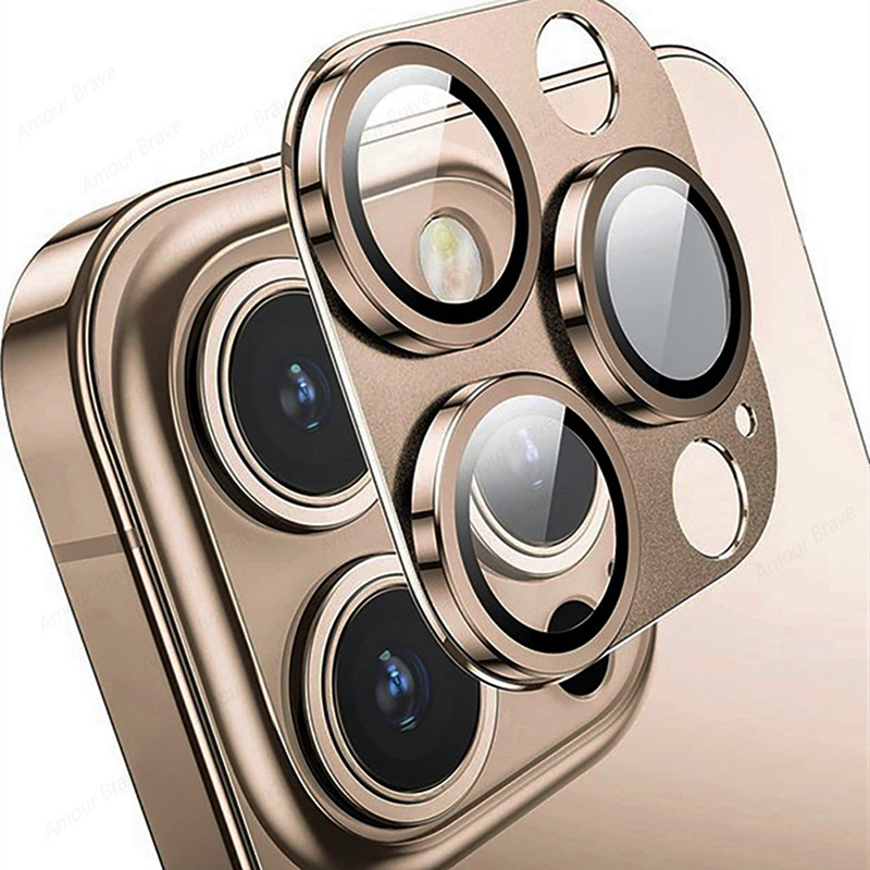 Protezione della fotocamera per iPhone 16 pro Max Protezione per lenti in vetro temperato per iPhone 11 12 13 14 15 16 pro Max più Vetro per lenti in metallo