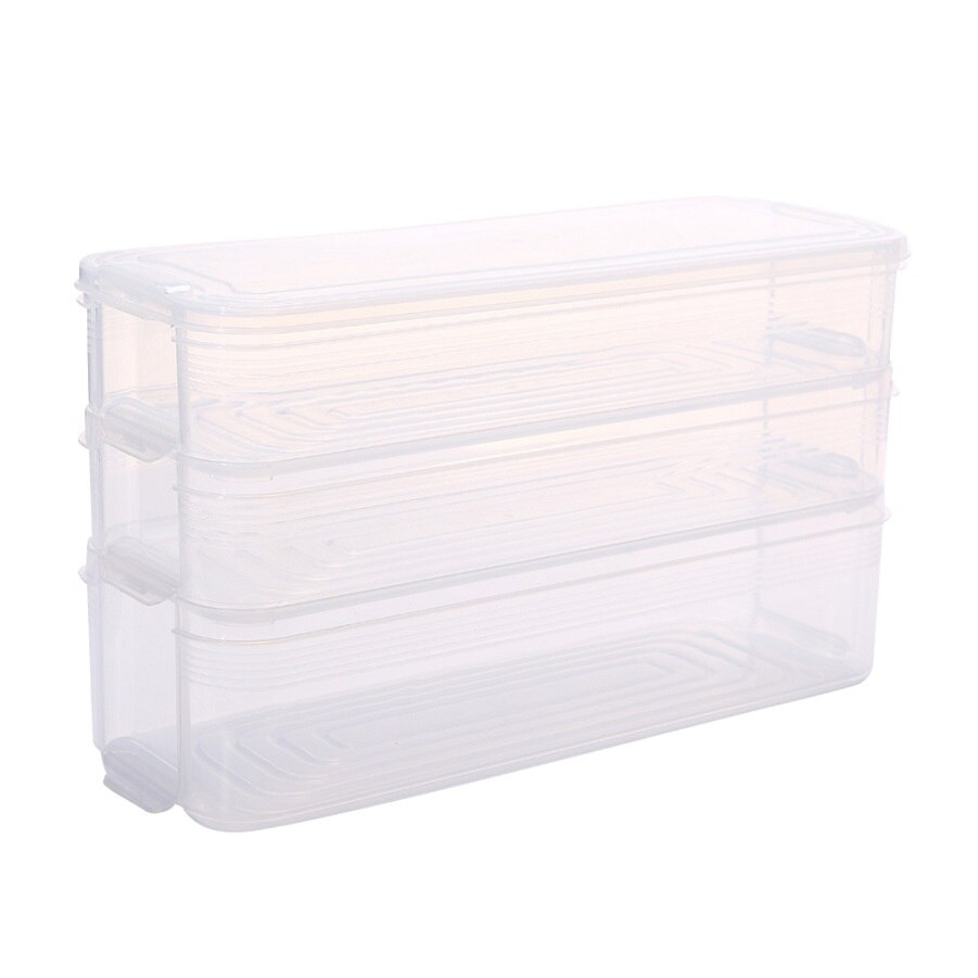 Multi-layer Egg Box With Lid Stackable Plastic Egg Box Food Preservation Egg Storage Box For Microwave: L