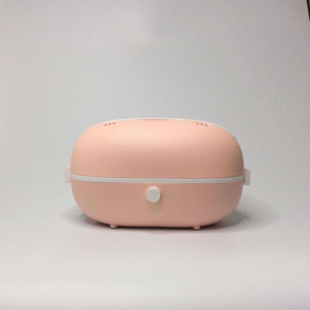 Electric Portable Heating Lunch Box Stainless steel Food Container Mini Rice Cooker Steamer Meal Lunchbox Bento Warmer: Pink