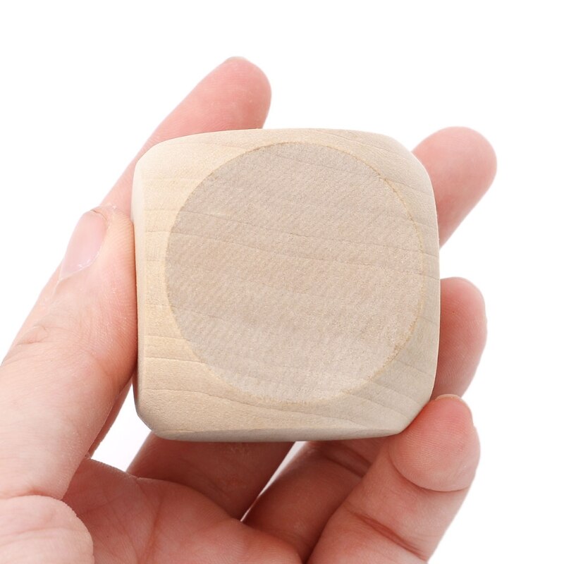 40mm dadi in legno bianco giocattoli per bambini stampa incisione scrivere pittura gioco per famiglie fai da te 652D