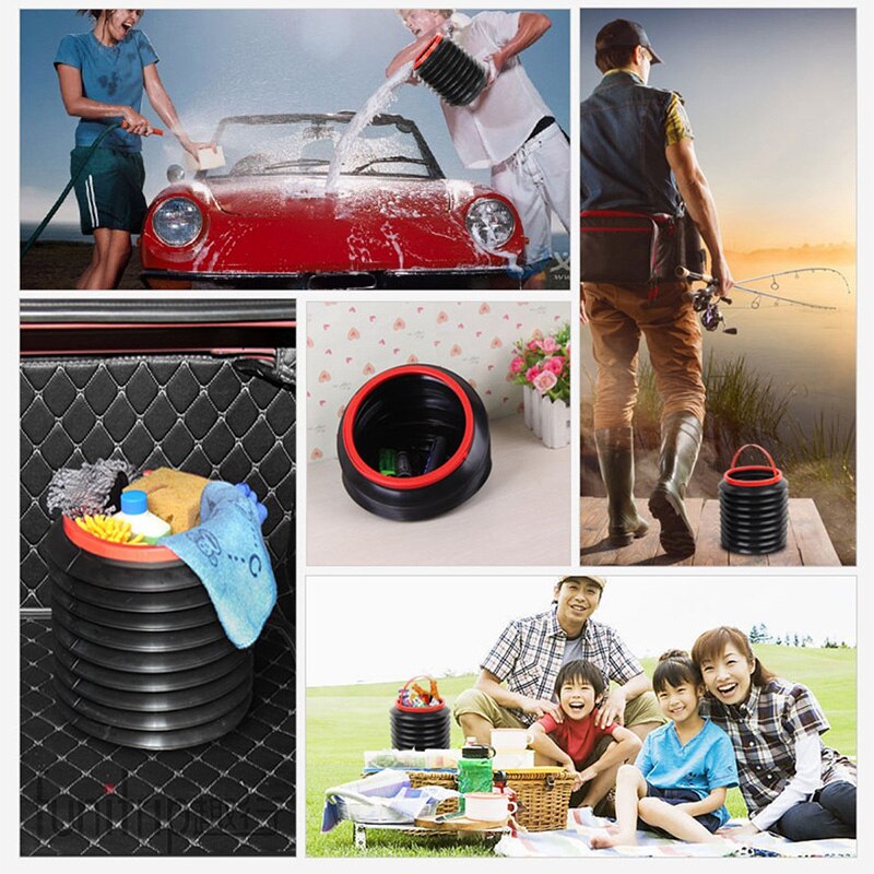 Accesorio para bil søppelbøtte foldbar uttrekkbar bil oppbevaringsbøtte bærbar utendørs fiskebøtte vannbøtte bil søppelbøtte