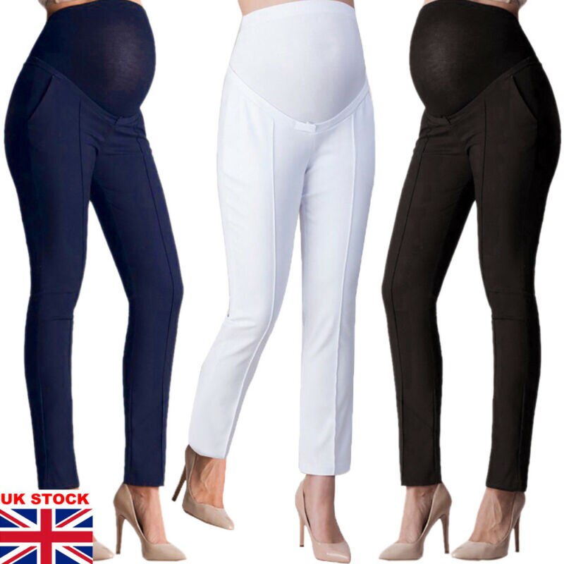 Calça capri feminina grávida, calça casual trabalho escritório