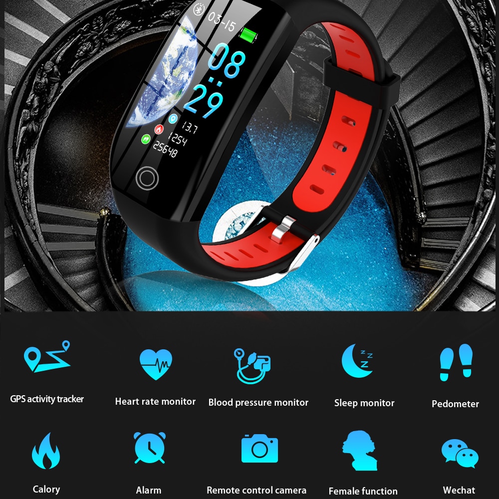 Gps-aktivitätstracker, smartes armband mit 1.14- zoll-display, blutdruck- und herzfrequenzmessung, wasserdichtem fitness-tracker
