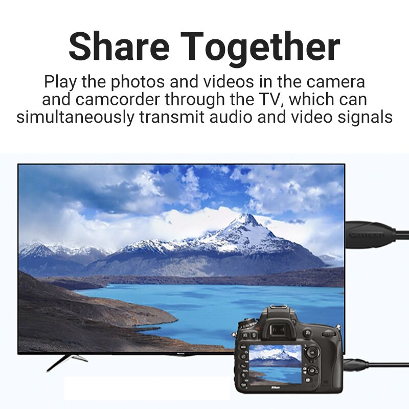 Vention HDMI Extension Cable Micro Mini HDMI to HDMI Cable 1080P Male to Female extender for Monitor TV Projector HDMI Extender