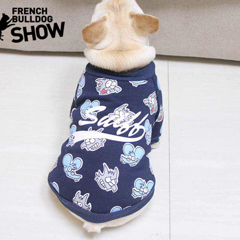 Franse Bulldog T-shirt, Hond Kleding Marineblauw Hond Vest Hond Kleding