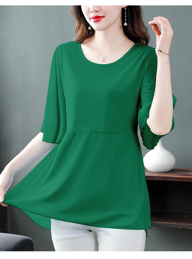 M -4xl lösa kläder kvinnor sommar kortärmade volangskjortor casual chiffong blommig tunika peplum toppar och blusar