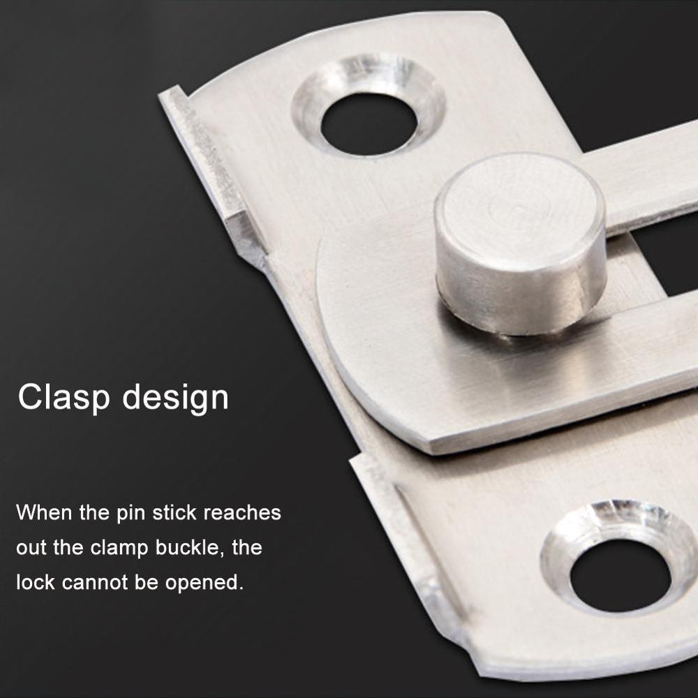 90 Degree Right Angle Door Latch Hasp Bending Latch Bolt Screws Bolt Barrel Buckle Sliding Lock with For Doors H2Z7