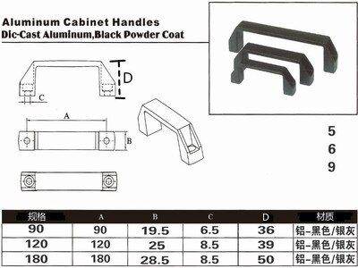 Aluminiowe uchwyty robić szafek czarny srebrny zatrzymać nylonu 90mm 120mm 180mm akcesoria robić drzwi DIY części drukarki 3D