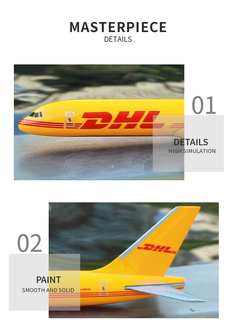 Scala DHL Boeing 757 aeroplano pressofuso modello di aereo 6 &quot;aereo in metallo aereo Home Office Decor giocattoli in miniatura per bambini