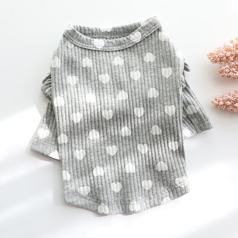 Kat Kleding Hart Print Pet Kleding Voor Kleine Katten Honden Kat Kostuums Zachte Kitten Kitty Jas Puppy Katten Outfit mascotas: GRAY / Xxl