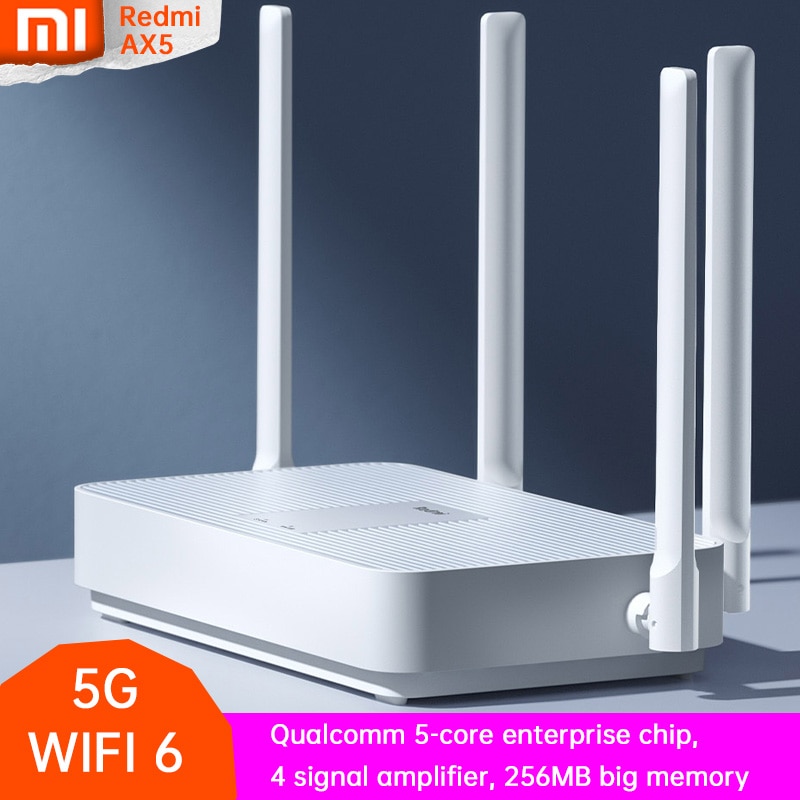 Xiaomi Redmi Router AX5 WiFi 6 1800 5-Core 256M Memory Mesh Home IoT 4 Signal Amplifier 2.4G 5GHz Both 2 Dual-Band OFDMA
