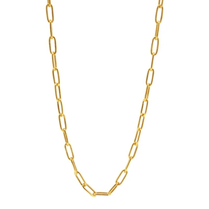 Roxi papirclips kvinder chocker halskæde minimalisme kraveben halskæder 925 sterling sølv fine smykker kæde kraver: Guld