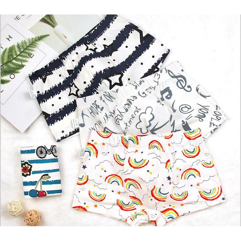 Vendita nuovo trasporto libero di alta qualità ragazzi pugile mutandine bambini carattere stella bambini biancheria intima 2-8 anni 4 pz/lotto