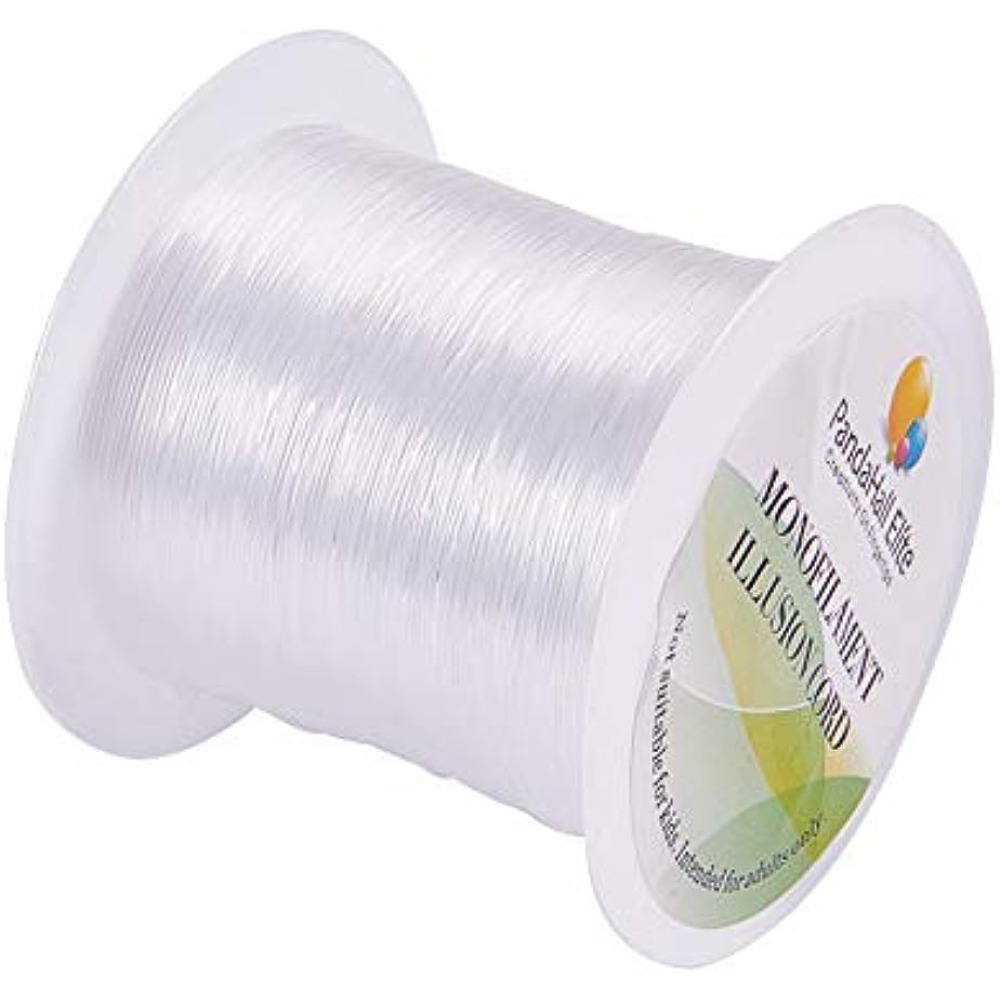 Hilo de nailon transparente con cuentas de cristal, hilo de pesca Invisible de 0,4mm, para joyería, decoración de