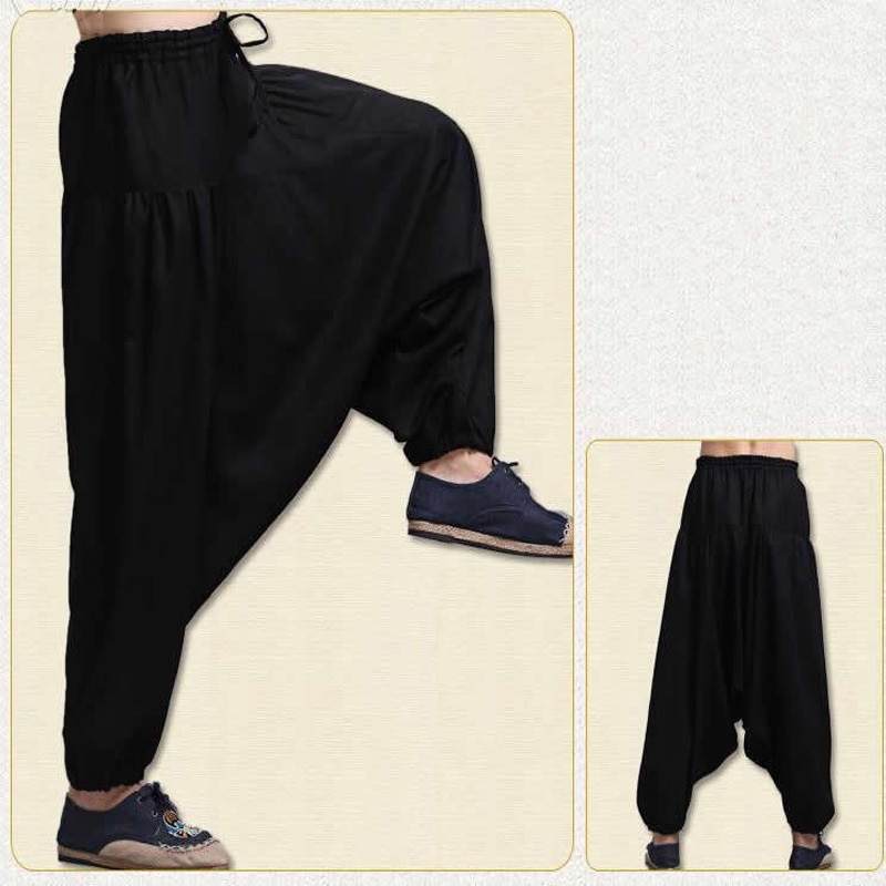 Herr vintage bomullslinne hippy boho aladdin harem ninja byxor vida ben byxor casual nepal herr indiska aladdin byxor xl