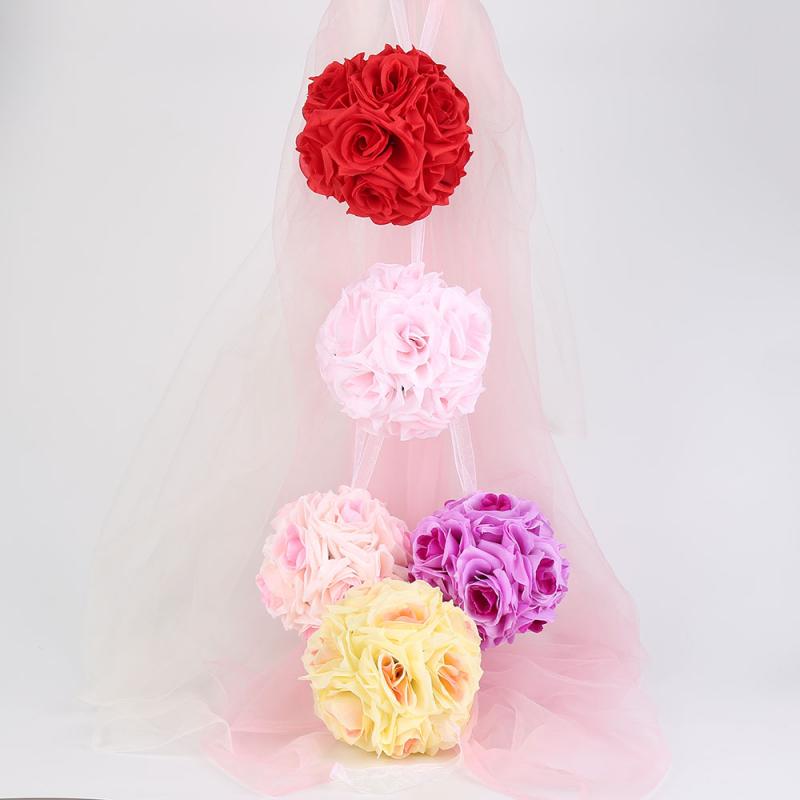 Simulation Of Encrypted Ball Flower Ball Centerpieces Cloth Rose Decorative Hanging Flower Ball Wedding Kissing Ball