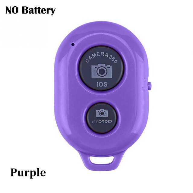 Wireless Bluetooth Remote Control Camera Shutter Release Selfie Button Controller Self-Timer Clicker for iOS Android Devices: Purple no battery