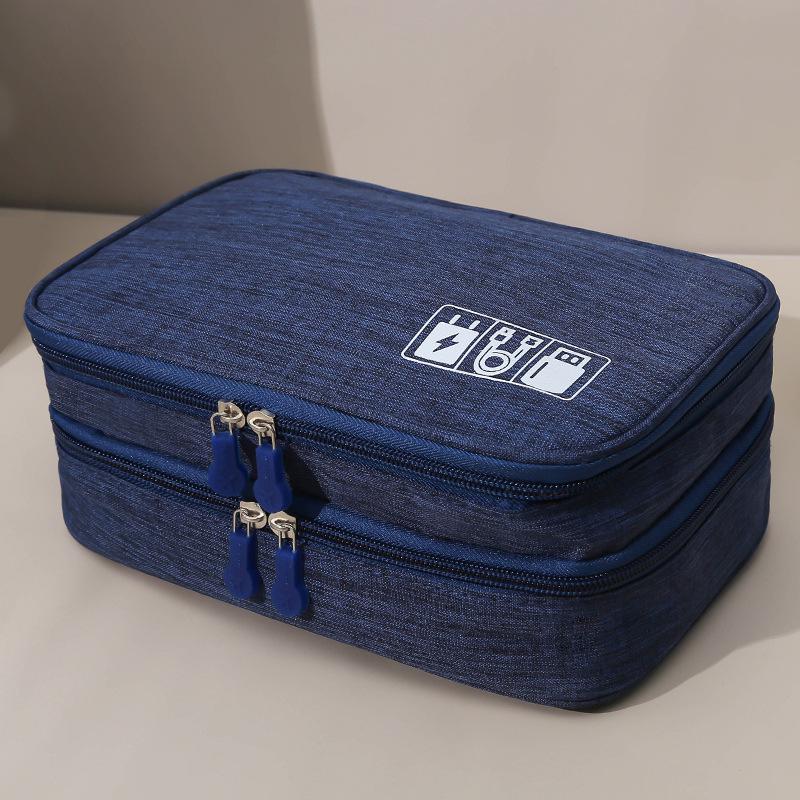 Bolsas de viaje de almacenamiento, organizador de accesorios electrónicos, cubos de embalaje digitales, auriculares portátiles, bolsa de cámara, novedad: Blue