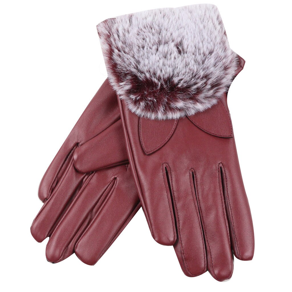 Vrouwen Winter Fluwelen Elegante Handschoenen Warme Gebruik Telefoon Voor Fietsen Running Handschoenen Rijden Touch Screen Handschoenen Chauffe Belangrijkste & f31: Wine Red