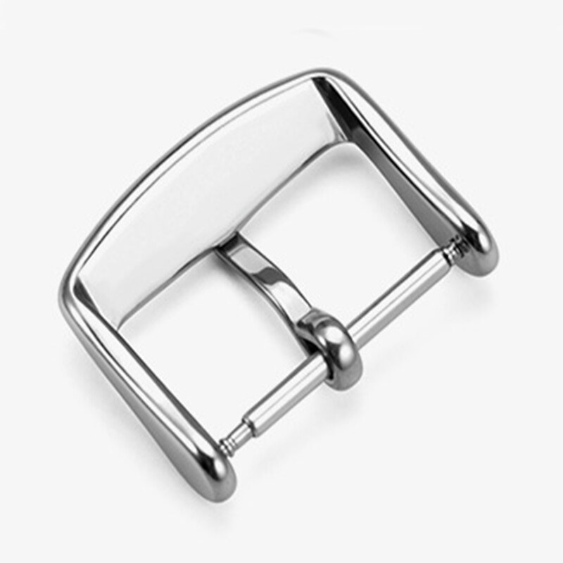 Hebilla de correa de reloj de acero inoxidable, accesorio Universal de pulsera de Metal pulido cepillado de 12, 14, 16, 18, 20 y 22mm