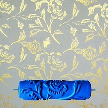 7 tommer 3d gummi væg dekorativ malerrulle, rose rulle, mønstret rulle væg dekorationsværktøj uden håndtag ,110c