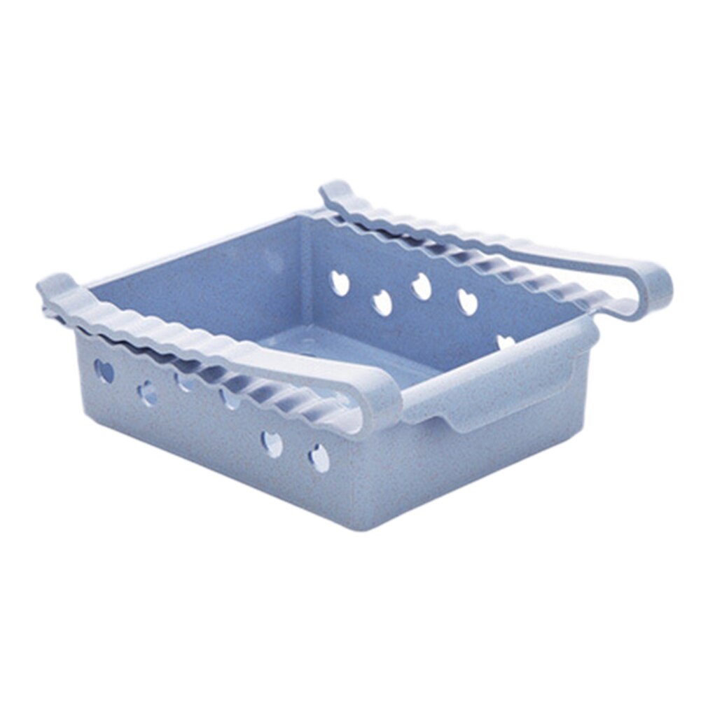Slide Kitchen Fridge Freezer Space Saver Organizer Storage Rack Shelf Drawer: Blue