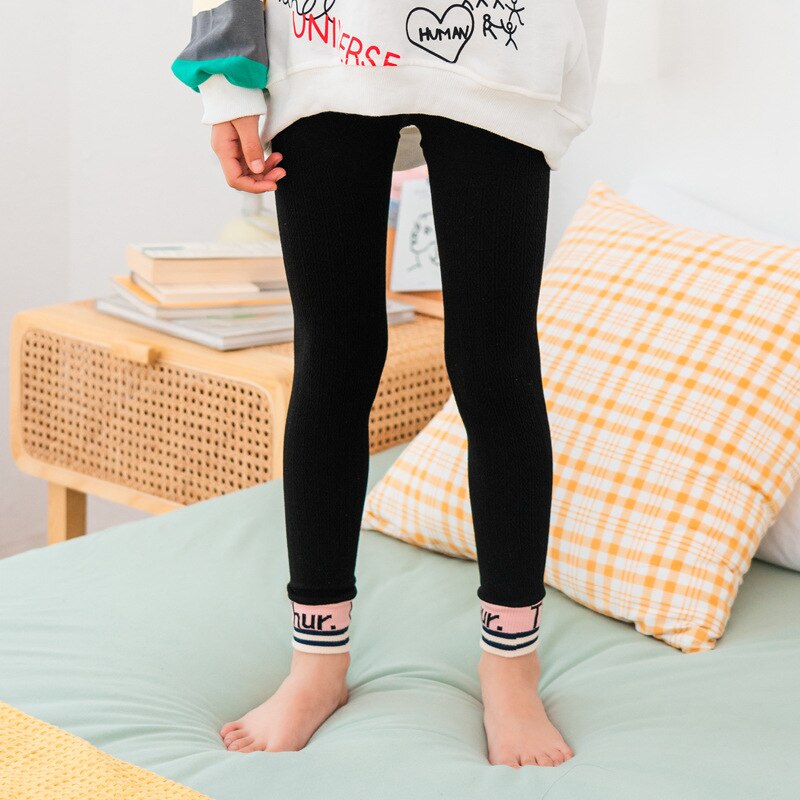 Lente Herfst Meisjes Slim Leggings Skinny Katoen Elastische Broek Leggings Voor Meisjes Kinderen Kinderen Broek: Black / L(5-6T)