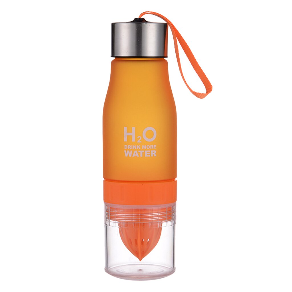 650Ml Citroen Water Flessen, Verwijderbare Citrus Druk Van De Bodem: Oranje