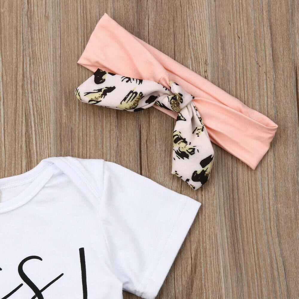 Kinderen Zomer Kleding Baby Kids Baby Meisje Kleding 3 Pcs Sets Brief Romper Luipaard Shorts Hoofdband Casual Outfits 0 -24 M