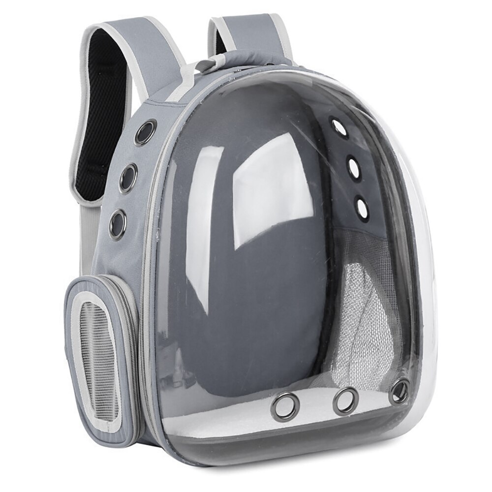Portable Pet Carrier Bag Breathable Cat Bag Outdoor Travel Backpack for Cat and Dog Transparent Space Pet Backpack Bag for Cat: Grey