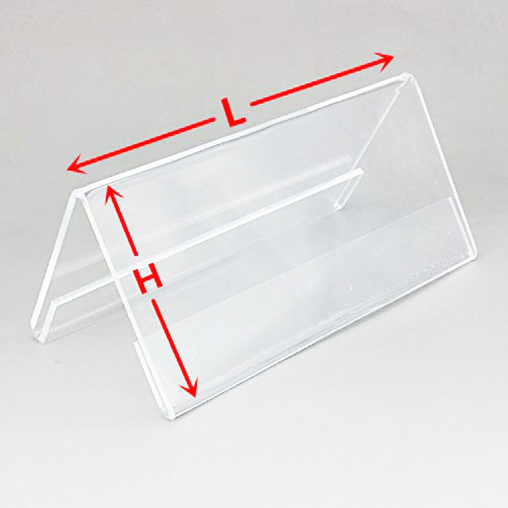 XRHYY 5 Pcs Clear Acrylic Two-Sided Nameplate, V-Shaped Office Desktop Sign Display Stand Price Name Business Card Label Stand