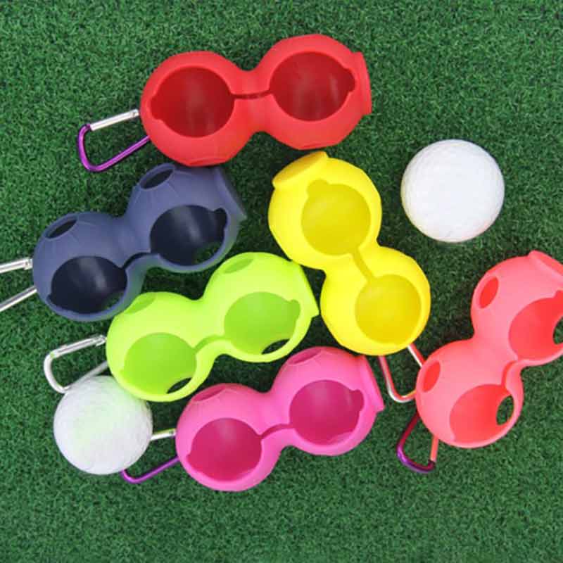 Golf silicone ball cover 2 pieces of golf accessories golf silicone protective cover can be hung on the belt