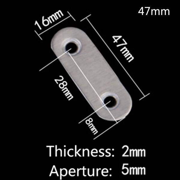 10 st 37-245mm platta raka stag i rostfritt stål laga reparationsplattor fästkontakt  --m25: 47mm