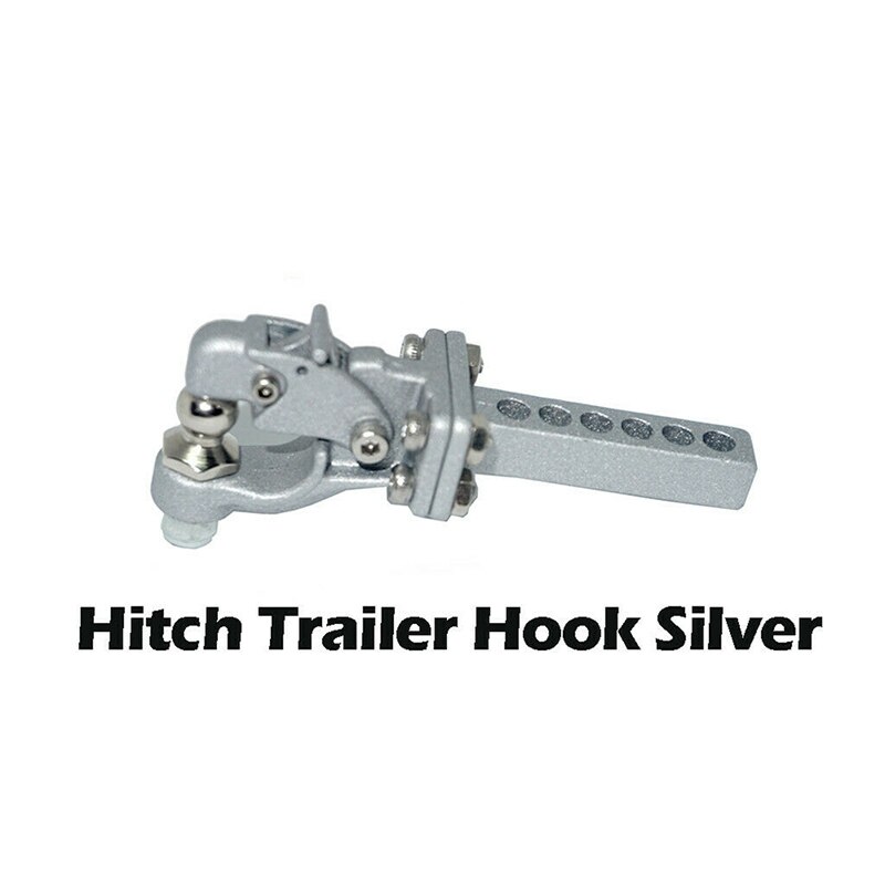 Metalen Hitch Trailer Haak Voor 1:10 Scx10 90046 90047 Traxxas Trx4 Rc Crawler Auto (Silver)