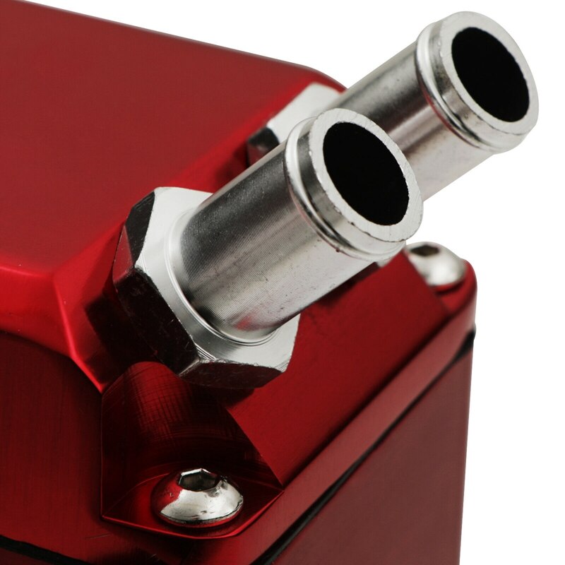 Universal aluminiumslegering rød firkant race motor olie fangst tank udluftning kan sæt