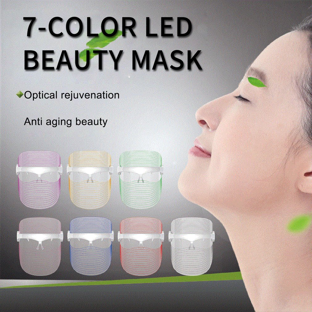 LED Face Mask Light Therapy 7 Colors Light Therapy Facial Photon Beauty Device For Facial Rejuvenation Wrinkles Reduction