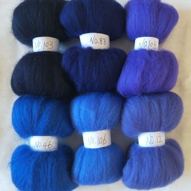 WFPFBEC 60g vilt wol fiber 70 s wol voor naaldvilten merino zwervende wol blauw kleur 10 g/zak