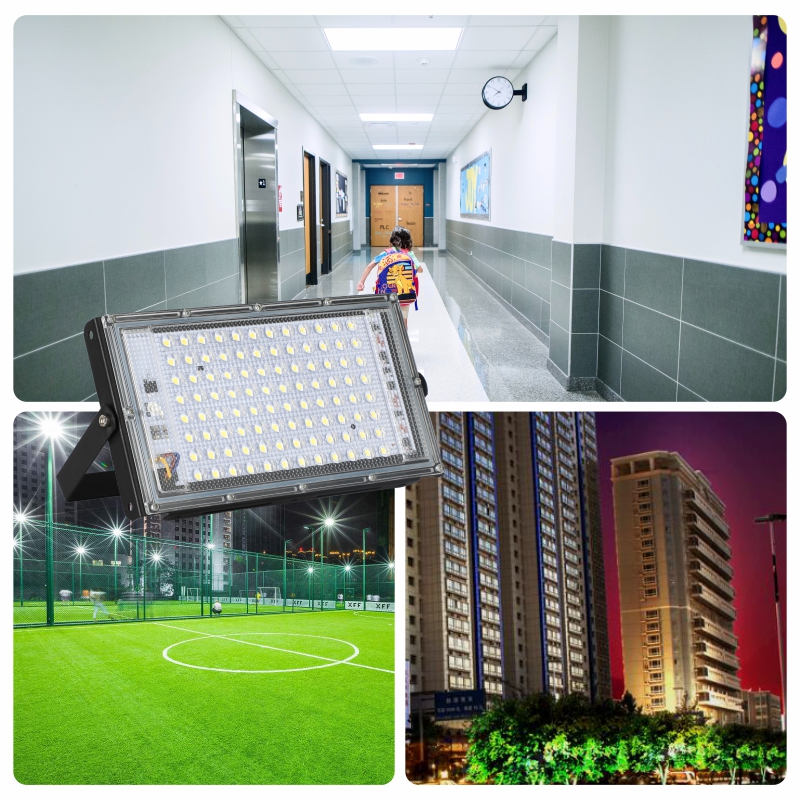 Led spotlight  ac220v utomhus strålkastare spotlight  ip65 vattentät 30w 50w 100w led gatlykta landskapsljus