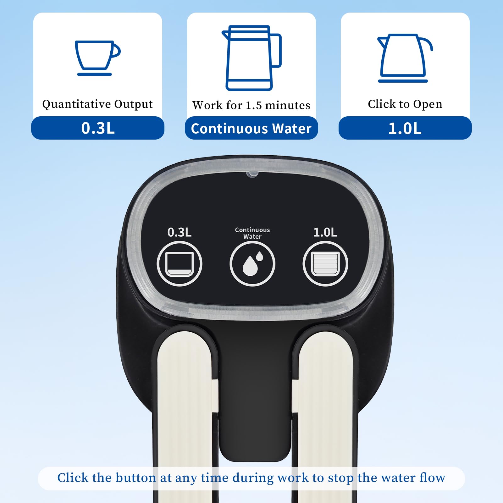 Waterflespomp Automatische waterdispenser voor 5-galon fles Type-C Opladen Draagbare elektrische waterdispenserpomp (zwart)