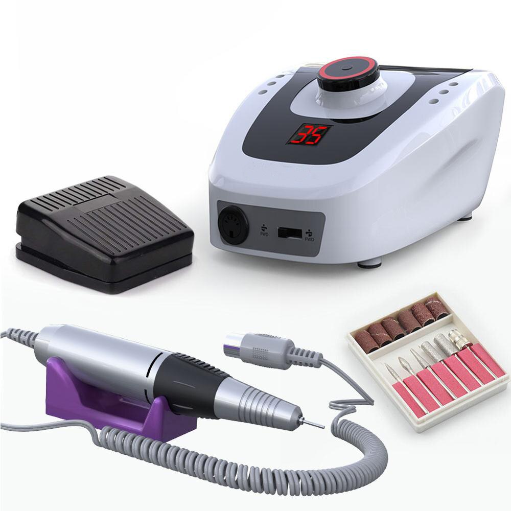 Electric Nail Drill Machine 32W 35000RPM Manicure Machine Milling Cutter For Manicure Pedicure Accessories Nail Art Tool: black