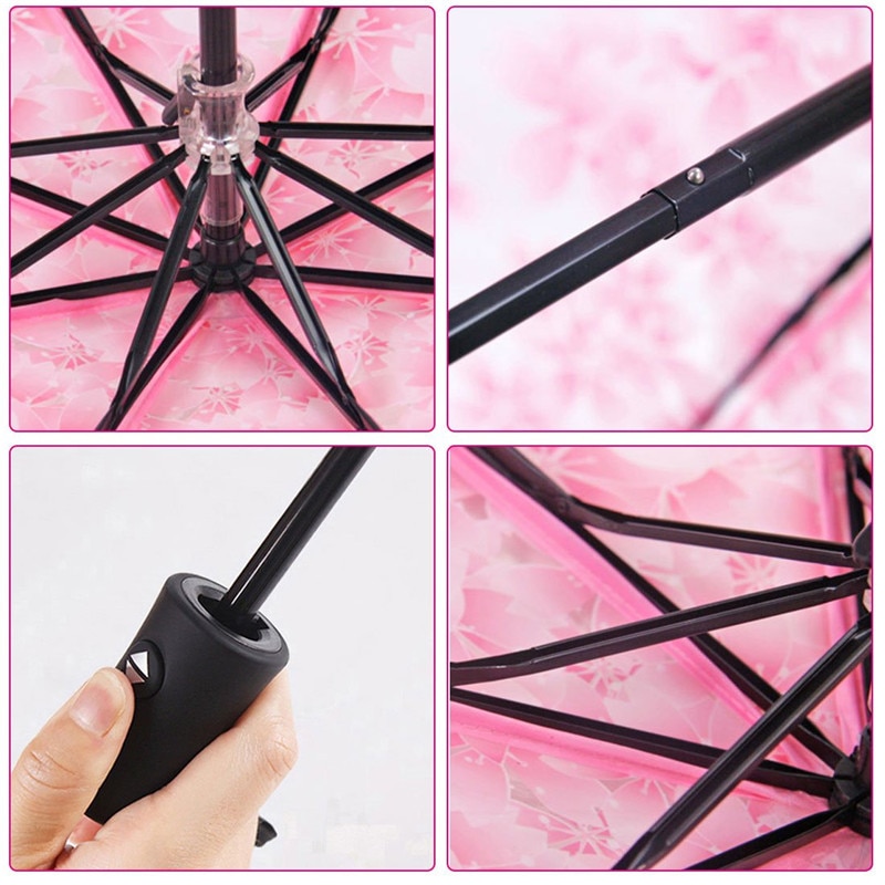Transparent Umbrella Rain Women Cherry Blossom Mushroom Sakura Ladies Clear Umbrellas Women Cute Flower Paraguas Trasnparente