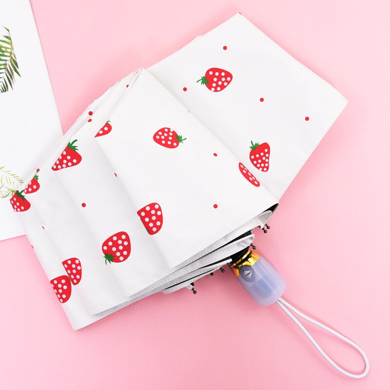 YADA luksusowe owoce w stylu kreskówki truskawka parasol jasne składane automatyczne parasole dla dzieci kobiety UV deszcz nowy parasol YD200043