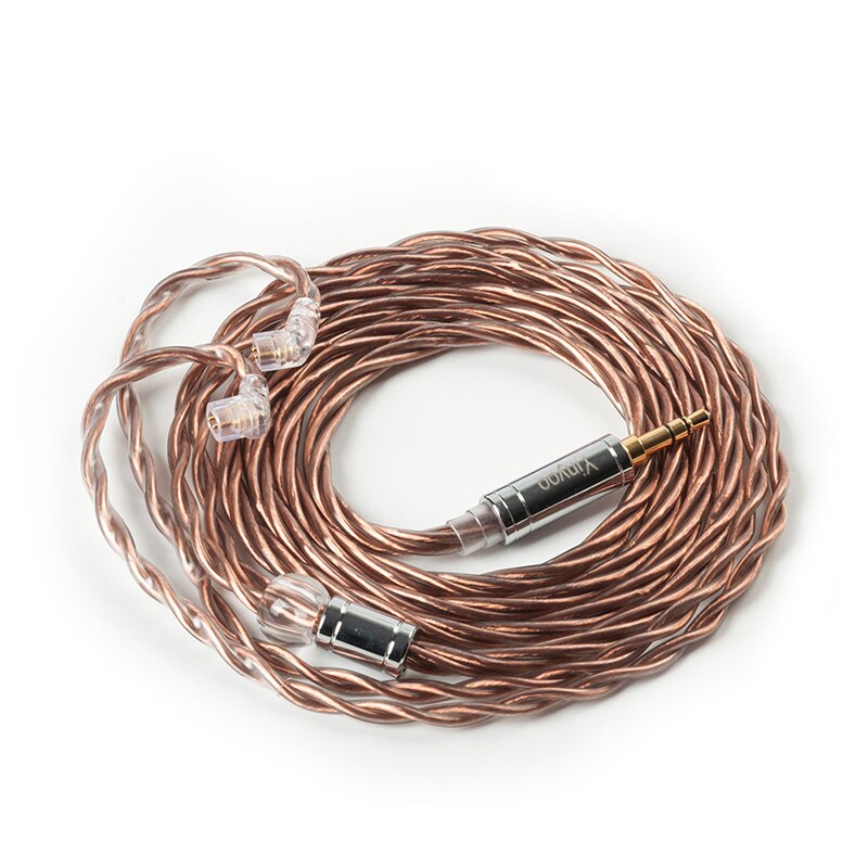 Yinyoo 4 core 5N UPOCC Single Crystal copper Upgraded Cable MMCX/0.78/QDC 2.5/4.4/3.5MM Connector KZ AS10 ZSX BLON BL03 BL05: QDC  3.5mm