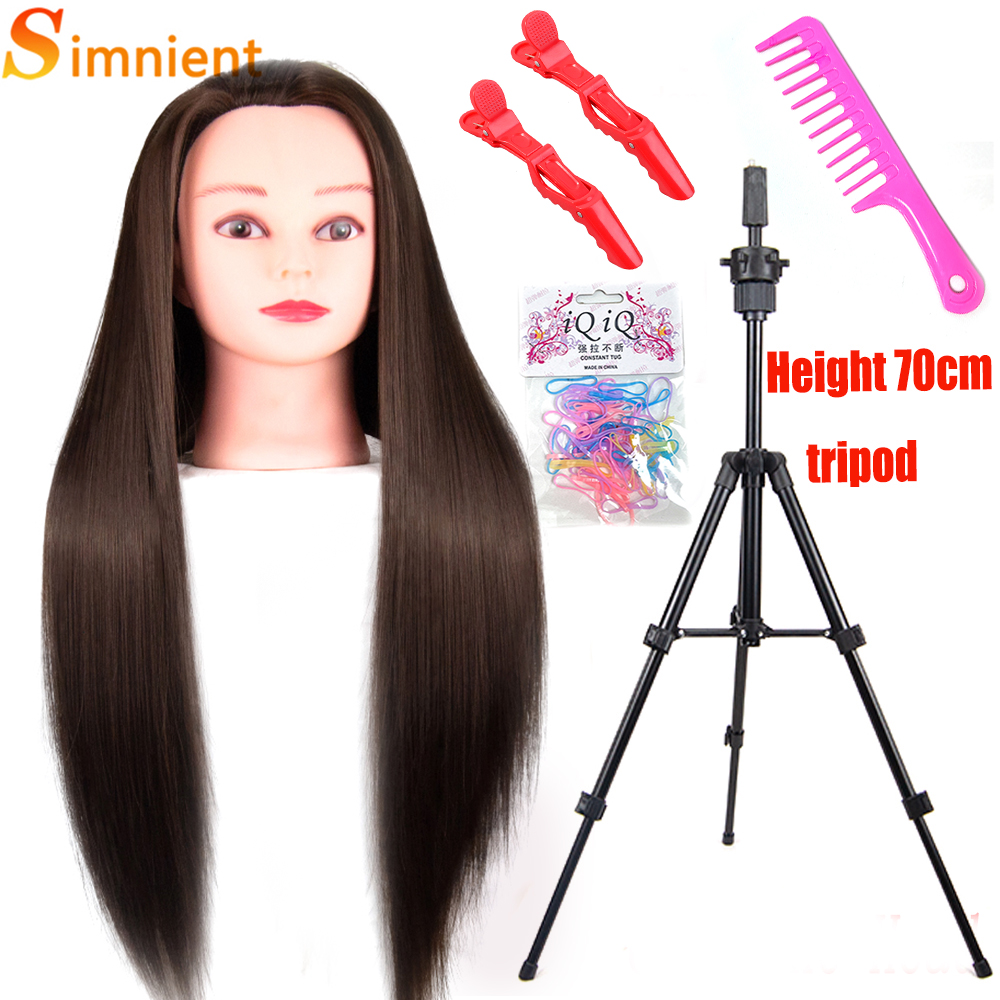Female Mannequin Head With Synthetic Hair For Hair Training Styling Solon Hairdresser Dummy Doll Head For Practice Hairstyle: Red